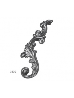 ornament plechový 400x130 mm, 1mm ľavý