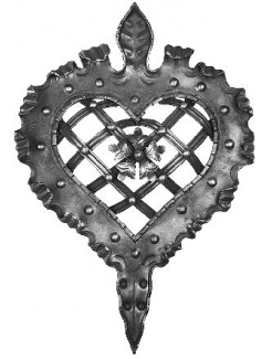 Ornament plechové srdce 510x370mm, bez povrchovej úpravy