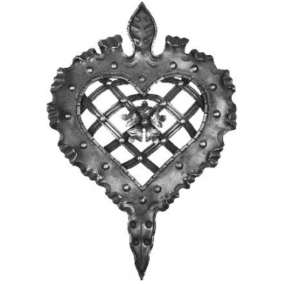 Ornament plechové srdce 510x370mm, bez povrchovej úpravy