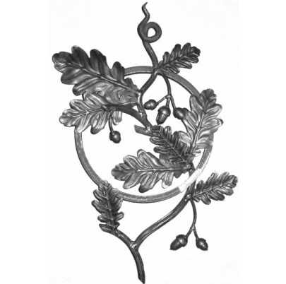 Ornament dub 490x330 mm, kruh ø 250mm, 12x12mm