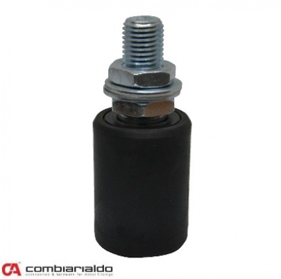 Nylonový vodiaci valček ø40, H-60mm, závit M16 pre horné vedenie posuvnej brány, mäkčený NYLON čierny