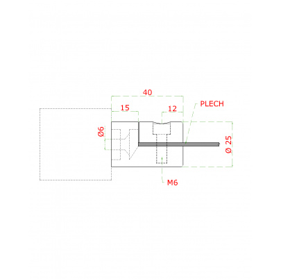 Svorka plechovej výplne 1,5-2,5mm plochá (ø25mm), AISI304