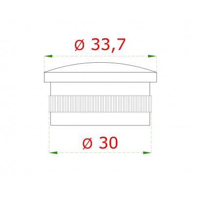 Ukončenie na trubku ø33.7mm, brúsená nerez AISI304