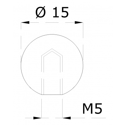 Guľa plná so závitom M5 /ø 15mm, brúsená nerez K320 /AISI304