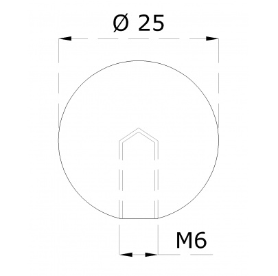 Guľa plná so závitom M6 /ø 25mm, brúsená nerez K320 /AISI304