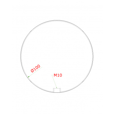 Guľa dutá so závitom M10 /ø 100mm, brúsená nerez K320 /AISI304