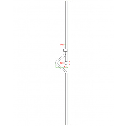 DOPREDAJ! Nerezová tyč (zvislá výplň zábradlia) (ø 12mm / L: 920mm) , brúsená nerez K320 /AISI304