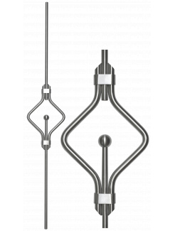 nerezová tyč (zvislá výplň zábradlia) (ø 12mm / L: 920mm) , brúsená nerez K320 /AISI304