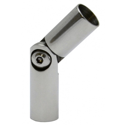 Spoj nastaviteľný ø 12mm (0-100°) s kĺbom, leštená nerez /AISI304