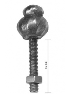 okrúhla kovaná skrutka, pozinkovaná, M8, ø30mm, L 25mm, A 45mm