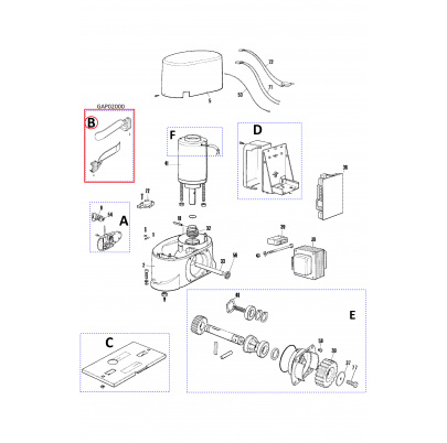 GAP02000 kit mechanický doraz pre posuvné brány ROBO1124 , pravý+ľavý