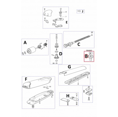 PRMB05 kit vidlička a matica pre WG5/WG3524