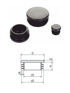 Vnútorná krytka guľatá ø 127.2mm plastová