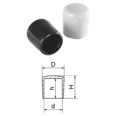 Vonkajšia krytka plastová d-14,9, H-17.0, h-13,4, D-18,6mm