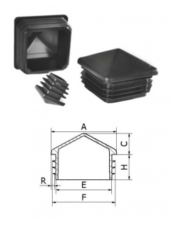 Krytka plastová so strieškou 60x60mm