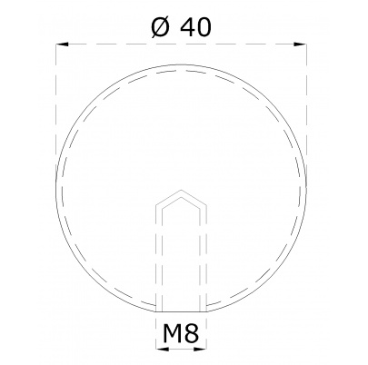Guľa dutá so závitom M8 /ø 40mm, brúsená nerez K320 /AISI304