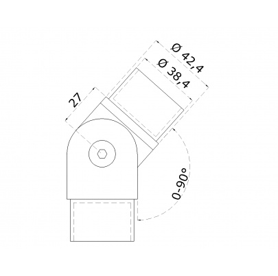 Spojka nastaviteľná na trubku ø42.4mm, leštená nerez AISI304