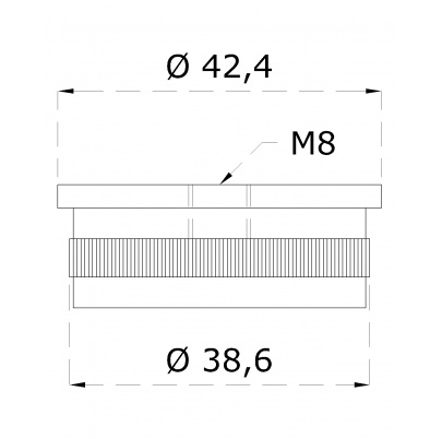 Spodok držiaka madla na trubku ø42.4mm, leštená AISI304