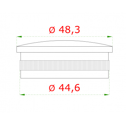 Ukončenie na trubku ø48.3mm, brúsená nerez AISI304