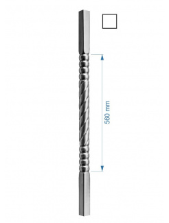 Tyč-rúrková 1000mm so štvorcovou zakladňou 25x25mm