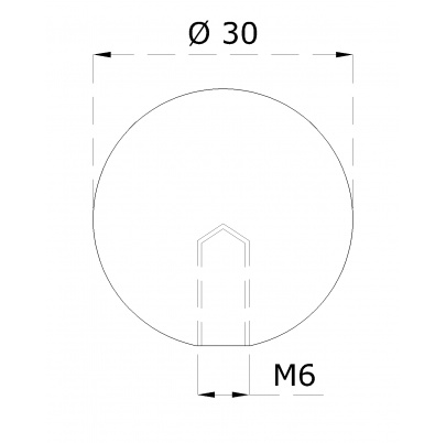 Guľa plná so závitom M6 /ø 30mm, brúsená nerez K320 /AISI304