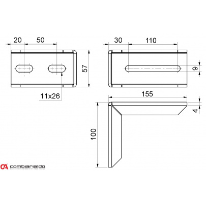 DOPREDAJ Doraz posuvnej brány 155 mm, Combi Arialdo