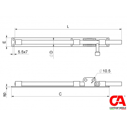 Rígeľ ø 20mm, L: 560mm