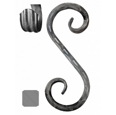 Esko (230x80mm), 12x12mm valcované, základné rozkutie