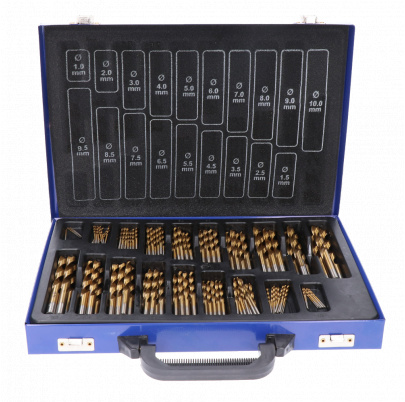 Sada HSS vrtákov do kovu - 170KS, DIN338, titánovy povrch , priemer vrtákov ø1-12mm HOBBY