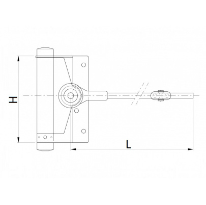 Dverový pružinový zatvárač pozinkovaný H - 75mm, L - 240mm, max. hmotnosť dverí 25kg