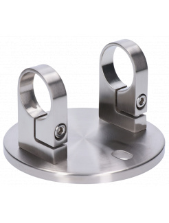úchyt na bočné kotvenie stĺpu ø 42.4mm, (kotviaca platňa ø 150 /10mm), brúsená nerez K320 /AISI304