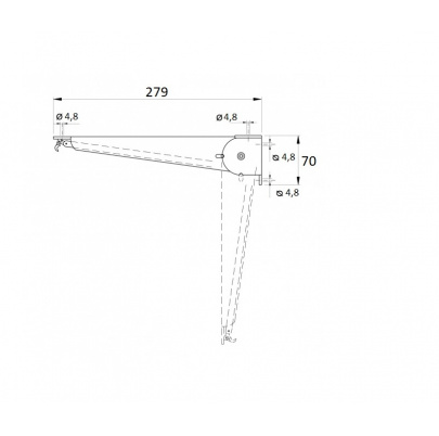 Sklápateľná konzola s blokovaním, L 285mm, nosnosť 30KG/PÁR, povrchová úprava biela alebo čierna farba