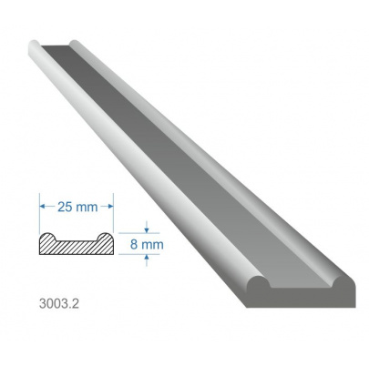 Pásovina plochá B, 25x8mm, S235, cena za 1ks(5m)