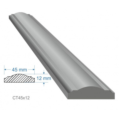 Madlo 45x12mm, dĺžka 3000 mm, cena za KUS