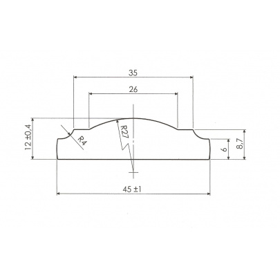 Madlo 45x12mm, dĺžka 3000 mm, cena za KUS