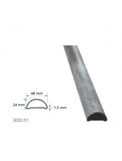 Madlová tyč dutá 48x24x1,5mm, vzor kôra,  dĺžka 3000 mm, cena za KUS