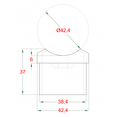 Držiak na trubku ø42.4mm, brúsená nerez AISI304