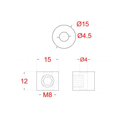 Úchyt pre nerezové lanko ø2-4mm, brúsená AISI304