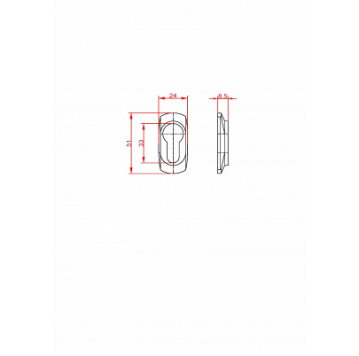 štítok na vložku 51x24x8,5mm, čierny plast PVC