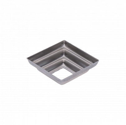 Krytka plechová, 57x57x23mm, diera:22x22mm, výlisok