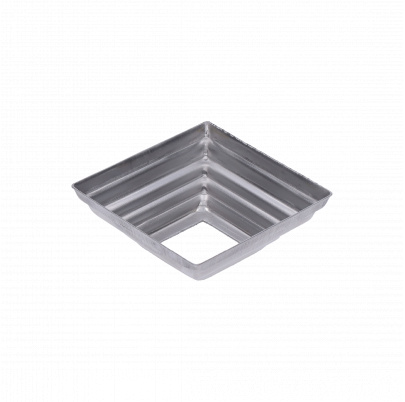 Krytka plechová, 80x80x29mm, diera:27x27mm, výlisok