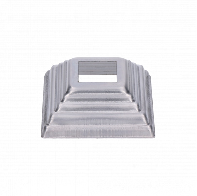 Krytka plechová, 80x80x29mm, diera:27x27mm, výlisok