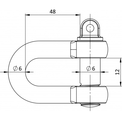 Strmeň d=6mm, D-typ dlhý, Art.8259, A4/AISI316