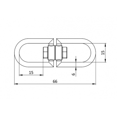 Strmeň(obratlík) oko/oko, d=6mm, Art.8254, A4/AISI316