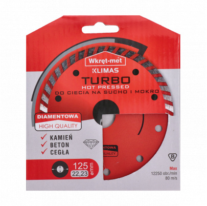 Profesionálny Turbo diamantový kotúč lisovaný za tepla 125x2.3x22