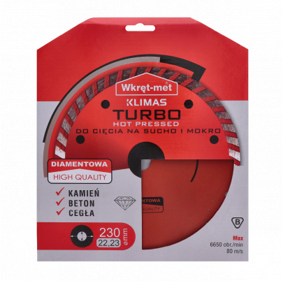 Profesionálny Turbo diamantový kotúč lisovaný za tepla 230x2.6x22