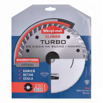 Turbo diamantový kotúč 230x2.6x22