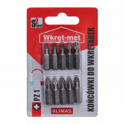 10 dielny blister bitov PZ1, dĺžka 25mm