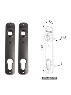 LOCINOX® krycí štítok s otvorom pre kľučku a cylindrickú vložku, rozteč 92 mm, materiál: polyamid, cena za PÁR