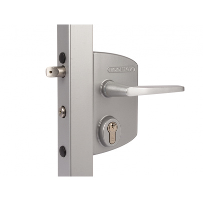 LOCINOX® Zámkový set LAKQ U2 pre profil 60 až 80 mm (kazeta, zámok, hliníkové kľučky, cylindrická vložka), voliteľná farba RAL